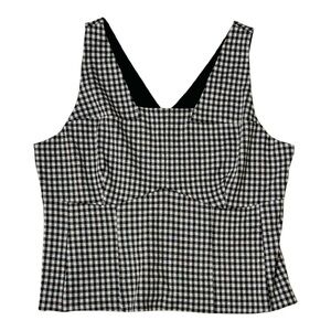 CAbi Black and White Checkered Sleeveless Top